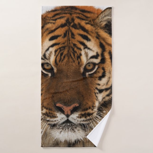 Head Shot of Sibirien Tiger Badehandtuch (Badehandtuch)