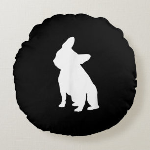 Head Tilt Apparel Frenchie Head Bulldog Lover Gesc Rundes Kissen