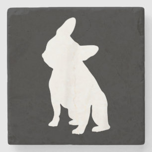 Head Tilt Apparel Frenchie Head Bulldog Lover Gesc Steinuntersetzer