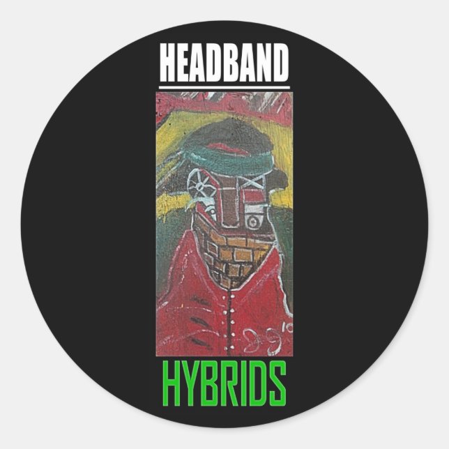 HEADBAND HYBRIDS RUNDER AUFKLEBER (Vorderseite)