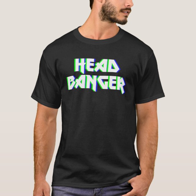 Headbanger Dubstep Heavy Metal Rocker Techno Rave T-Shirt (Vorderseite)