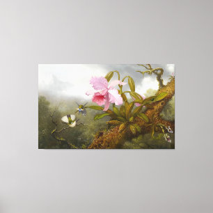 HEADE - Cattleya Orchid und zwei Hummingbirds - Leinwanddruck