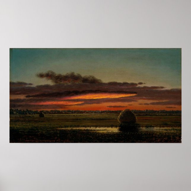 Heade - Sonnenuntergang über den Sumpfgebieten 189 Poster (Vorne)