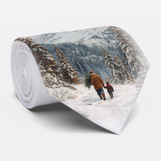 Heading Home - Mens Custom Christmas Necktie    Krawatte