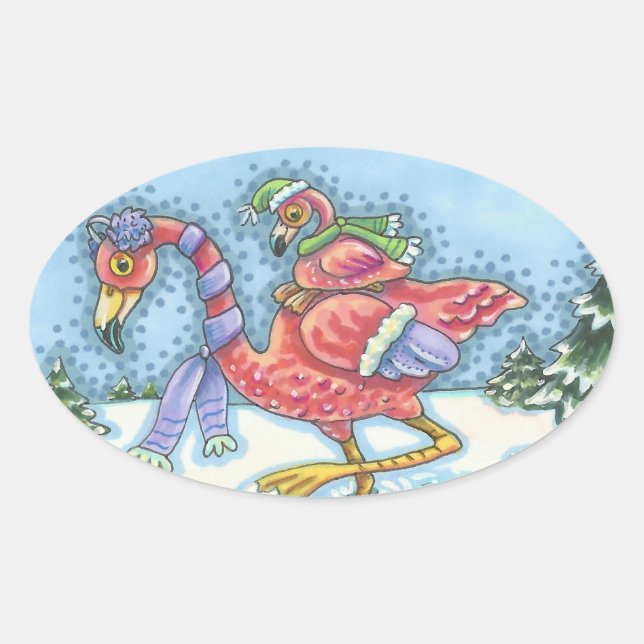 HEADING SÜDPINK FLAMINGOS URLAUB STICKER (Vorderseite)