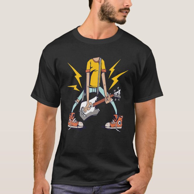 Headless Guitarist Design für Gitarre, Bass, Playe T-Shirt (Vorderseite)