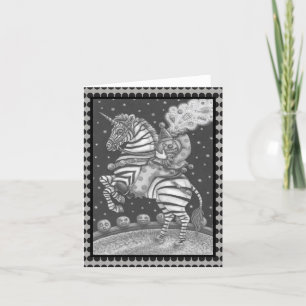 HEADLESS HORSEMAN CLOWN, ZEBRA GREETRA NOTE CARD KARTE