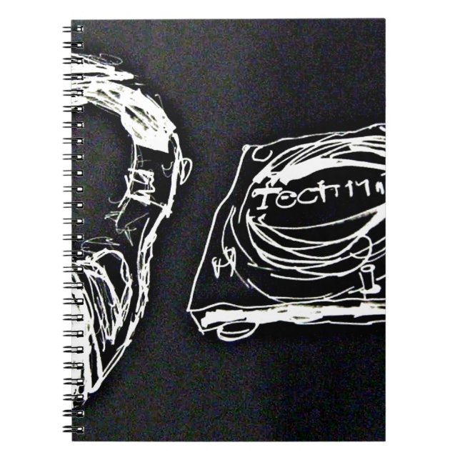 Headphone and DJ Turntable MK2 Notizblock (Vorderseite)