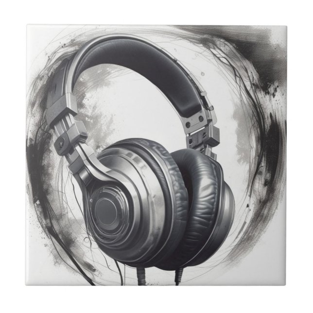 Headphone Artwork Music Lover Fliese (Vorderseite)