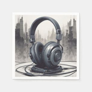 Headphone Artwork Music Lover Serviette