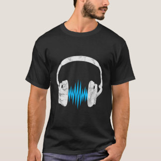Headphone Musik Pulse Frequenz Sound Wave Musicia T-Shirt