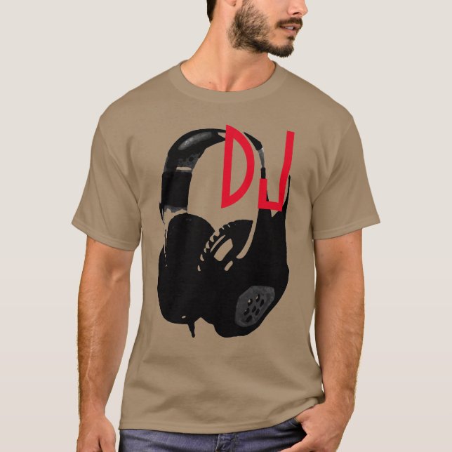 Headphone Pop Art DJ Disk Jockey T-Shirt (Vorderseite)