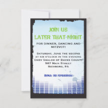 HEADPHONES Bar Bat Mitzvah Party Empfang Card