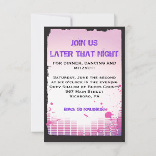 HEADPHONES Bar Bat Mitzvah Party Empfang Card Einladung
