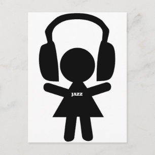 Headphones Jazz Music Postkarte