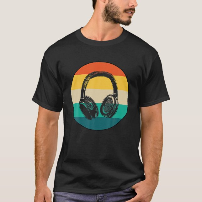 Headphones Music Lover Producer DJ - Funny Ret T-Shirt (Vorderseite)