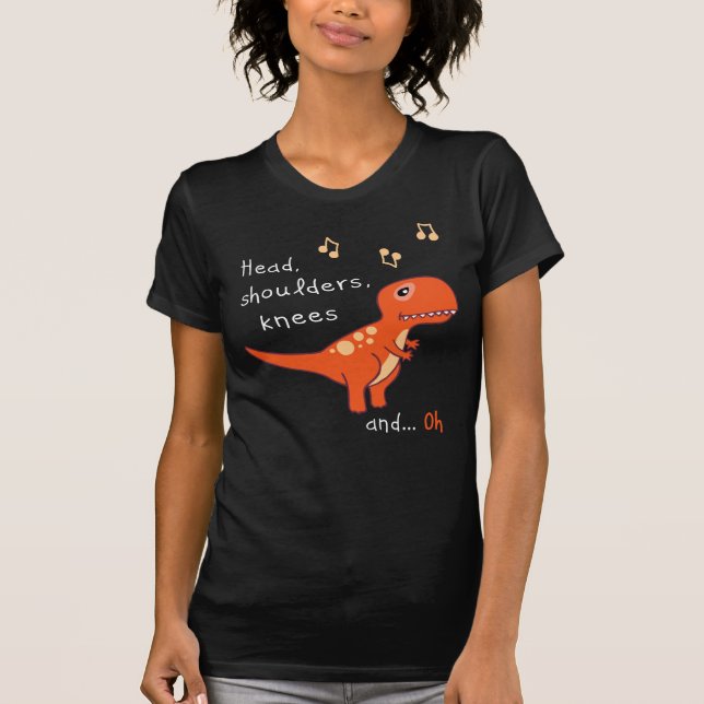 Heads Schulter Knees TRex Dinosaur Cartoon Spaß T-Shirt (Vorderseite)