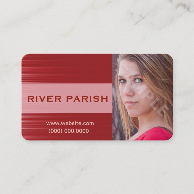 Headshot Business Card Red Visitenkarte (Vorderseite)