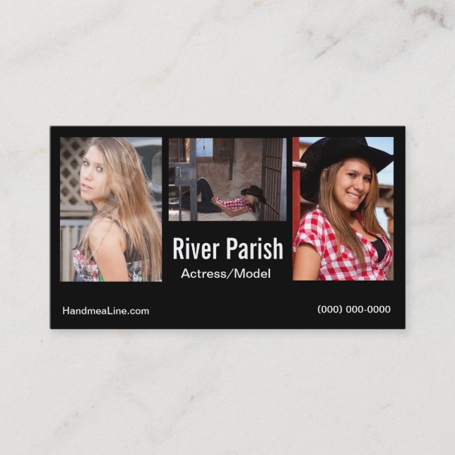 Headshot-Visitenkarte-Modelle oder Schauspieler Visitenkarte (Vorderseite)