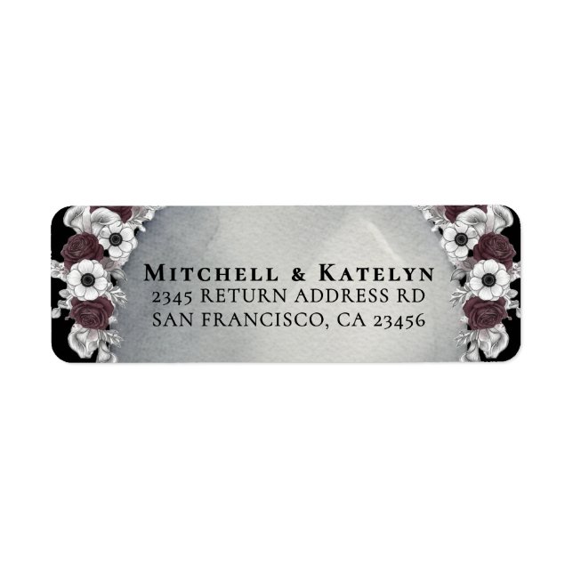 Headstone Floral Dark Gothic Wedding Address (Vorne)
