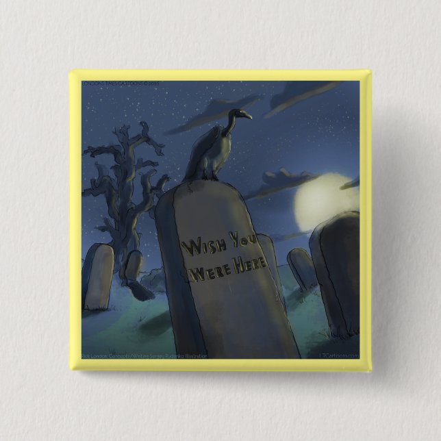 Headstone Invitational Funny Halloween Button (Vorderseite)