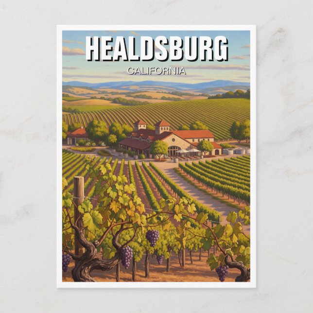 Healdsburg California Travel Postkarte (Vorderseite)
