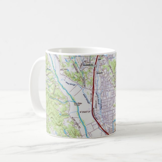 Healdsburg, Kalifornien Kaffeetasse (Vorderseite Links)