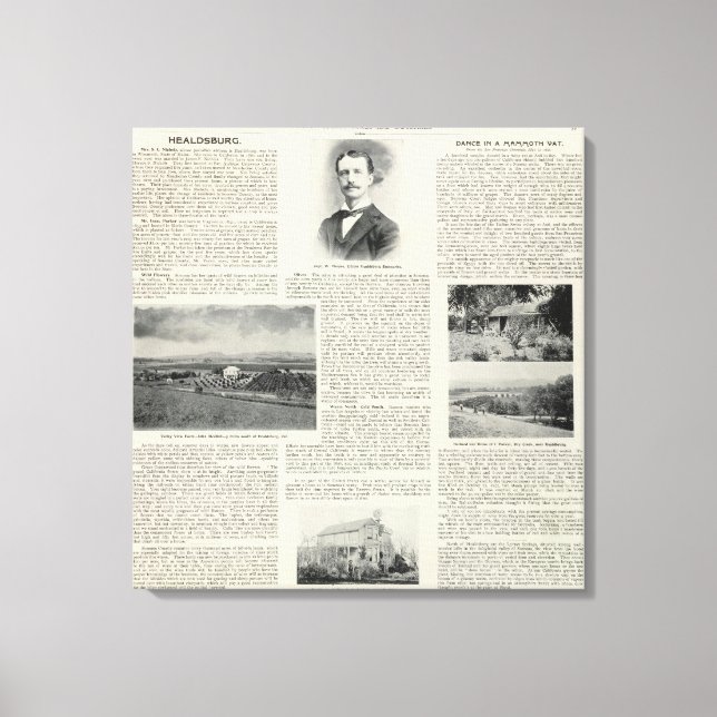 Healdsburg, Kalifornien Leinwanddruck (Vorderseite)