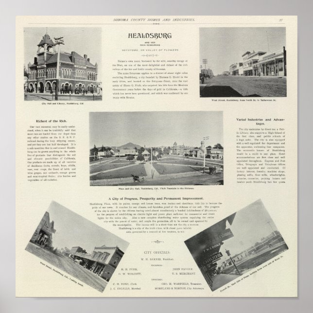 Healdsburg, Kalifornien Poster (Vorne)