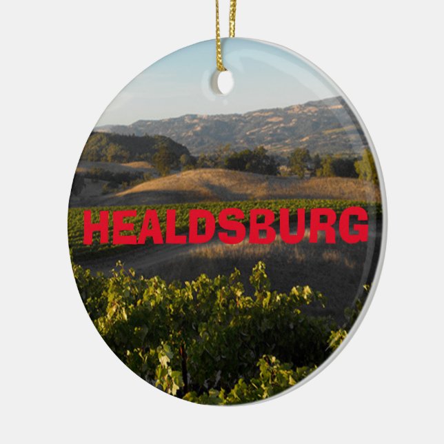 Healdsburg Wein-Land-Weihnachtsverzierung Keramik Ornament (Links)