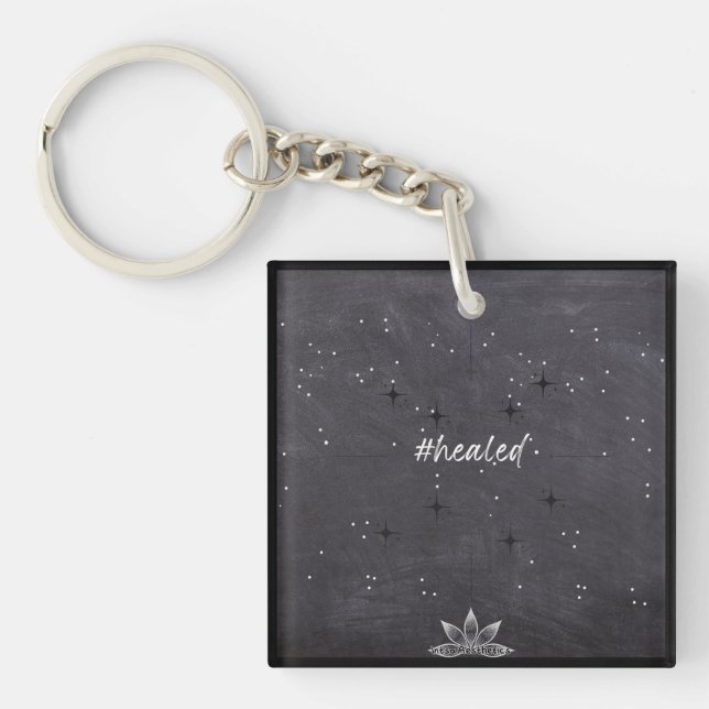 #healed Acrylic Square Keychain Schlüsselanhänger (Vorderseite)
