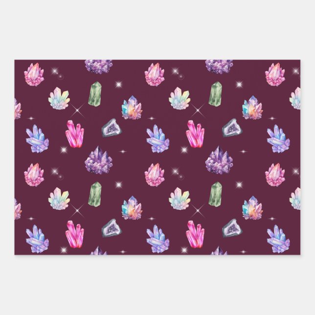 Healing Crystals Wrapping Paper Set Geschenkpapier Set (Vorderseite)