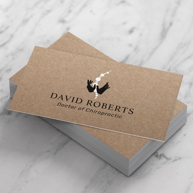 Healing Hands & Spine Chiropractic Rustic Kraft Visitenkarte (Von Creator hochgeladen)