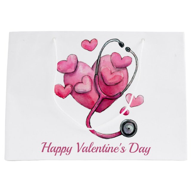 Healing Hearts Valentine Design Große Geschenktüte (Vorderseite)