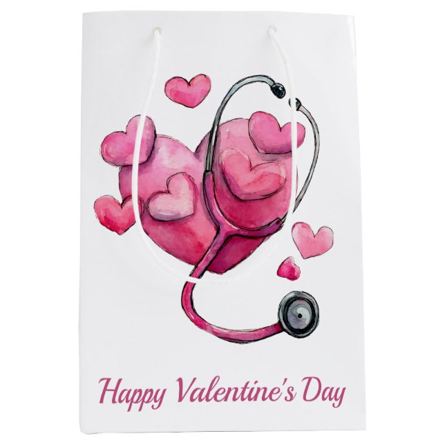 Healing Hearts Valentine Design Mittlere Geschenktüte (Vorderseite)
