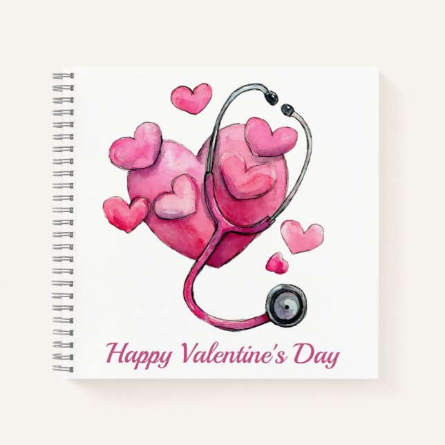 Healing Hearts Valentins-Design Notizbuch (Vorderseite)