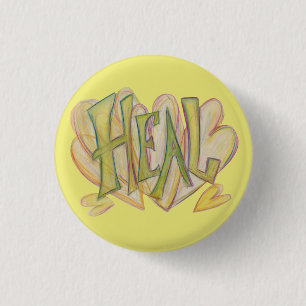 Healing Hearts Word Art Lapel Button-Buttone Button