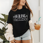 Healing Is Not Linear Grief Sayings Quote Floral Tri-Blend Shirt<br><div class="desc">Healing Is Not Linear Grief Sayings Quote Floral flower Doodle T-shirt features the text "Healing Is Not Linear" in modern white script typography accented with a love heart and flower doodles. Designed by Evco Studio www.zazzle.com/store/evcostudio</div>