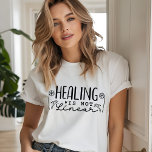 Healing Is Not Linear Grief Sayings Quote Floral Tri-Blend Shirt<br><div class="desc">Healing Is Not Linear Grief Sayings Quote Floral flower Doodle T-shirt features the text "Healing Is Not Linear" in modern black script typography accented with a love heart and flower doodles. Designed by Evco Studio www.zazzle.com/store/evcostudio</div>