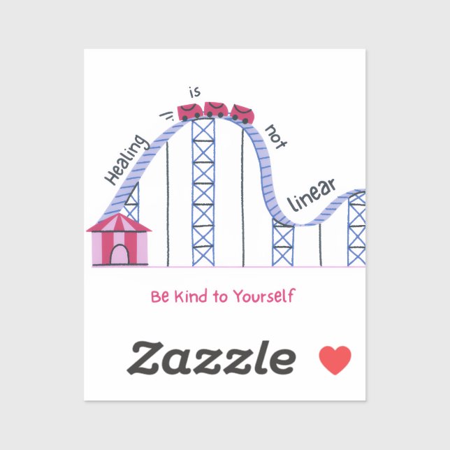 'Healing Isn't Linear' Be Kind to Yourself Sticker (Blatt)