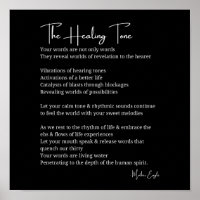 Healing Tone Sound Poem Poster Wand Art Dekoration