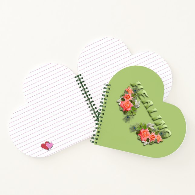 Healing Verse Lined Heart Spiral Notebook Notizbuch (Innenseite)