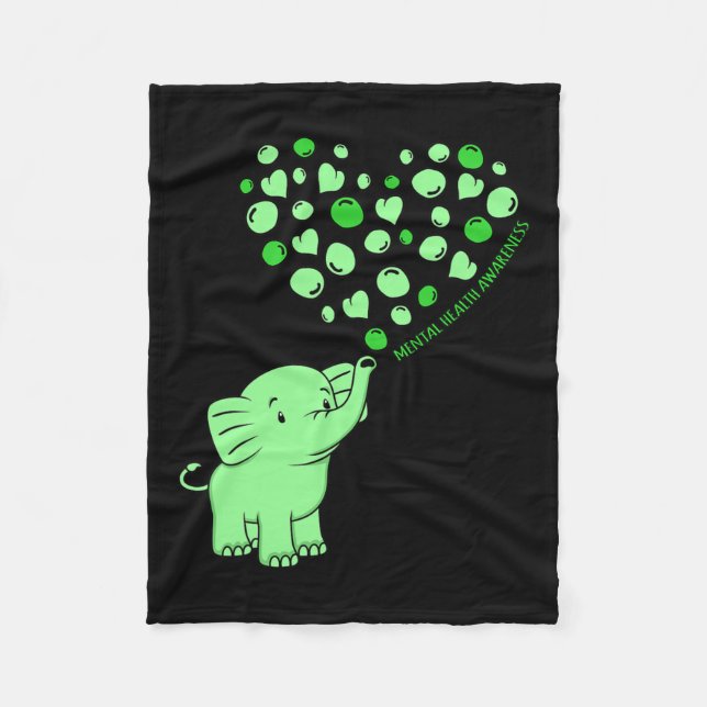 Health Awareness Elephant Hearts Supporter Graphic Fleecedecke (Vorderseite)