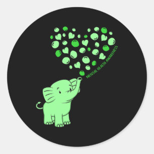Health Awareness Elephant Hearts Supporter Graphic Runder Aufkleber