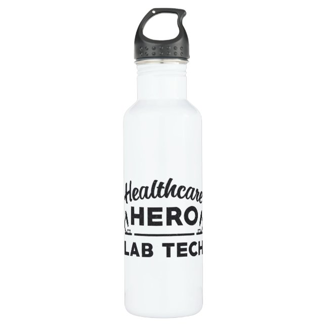 Health Care Hero Labrador Tech Labortechniker Edelstahlflasche (Vorderseite)