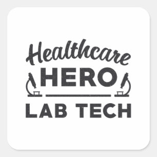 Health Care Hero Labrador Tech Labortechniker Quadratischer Aufkleber