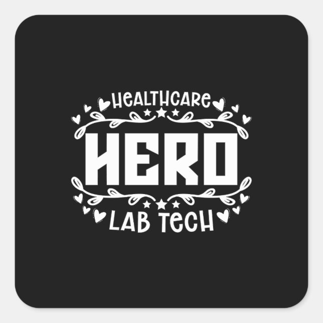 Health Care Hero Labrador Tech Labortechniker Quadratischer Aufkleber (Vorderseite)