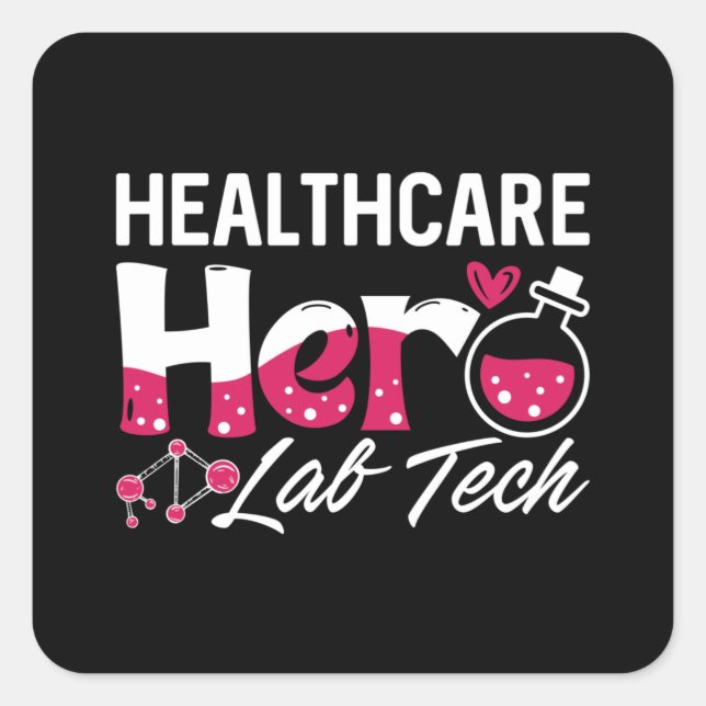 Health Care Hero Labrador Tech Labortechniker Quadratischer Aufkleber (Vorderseite)