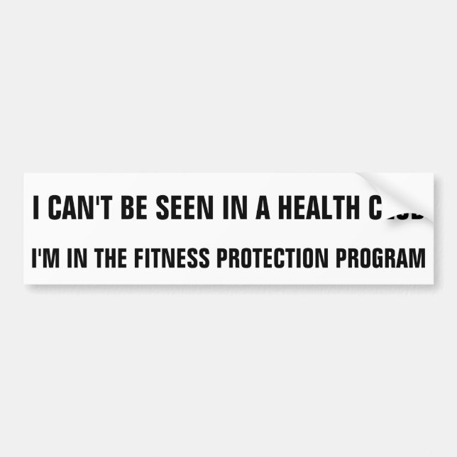 Health Club? Ich bin im Fitness-Schutzprogramm Autoaufkleber (Vorne)