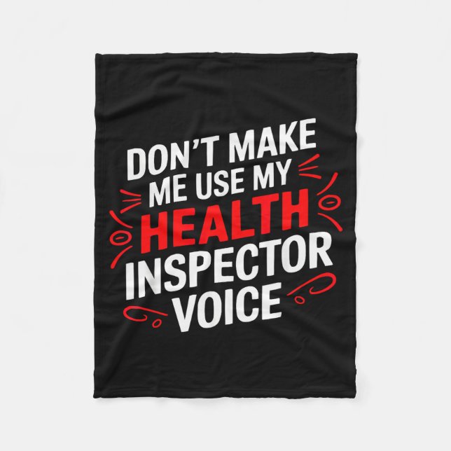 Health Inspector Job Profession Public Health  Fleecedecke (Vorderseite)